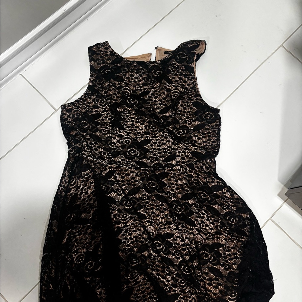 JCPenney Black Sleeveless Fit and Flare Midi Dress